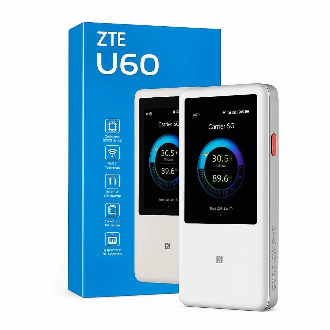 ZTE U60 mobiler Hotspot Router 5G WIFI - weiß Frequenzbänder: 5G:n1/ n3/ n7/ n8/ n20/ n28/ n38 PC3 n40/ n77/ n78 PC2 4G:FDD-LTE:B1/ B2/ B3/ B4/ B7/ B8/ B20/ B28 PC3 TDD-LTE:B38/ B40/ B42/ B43 PC3 3G:B