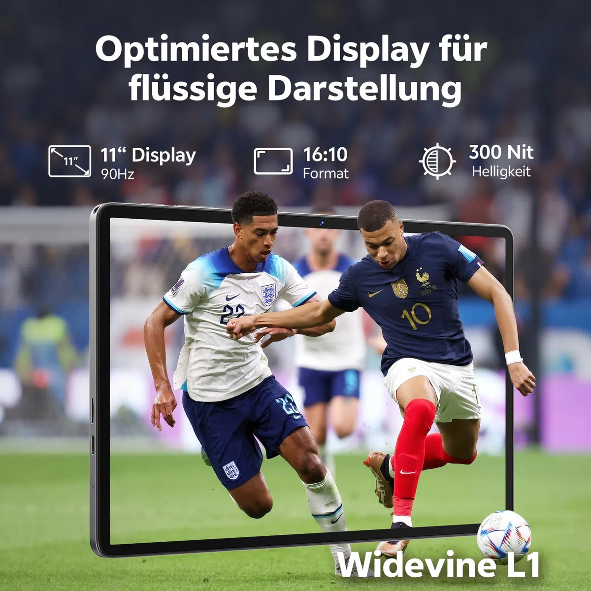 Tablet 11 Zoll mit Hülle, Android 16 System mit Gemini AI, 20GB RAM + 128GB ROM (erweiterbar auf 1TB), 90Hz Display, Unisoc T7250 Octa Core, 13MP + 8MP Kamera, Face ID, Widevine L1, 8800mAh, GPS