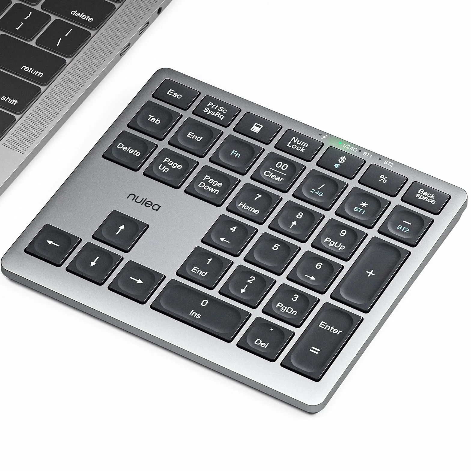 Nulea Kabelloses tragbares Ziffernblatt mit Bluetooth 5.0, wiederaufladbar über USB-C, 34-Tasten-Bluetooth-Tastatur zur Dateneingabe, kompatibel mit Laptop, Mac, iMac, Tablet, PC-Desktop