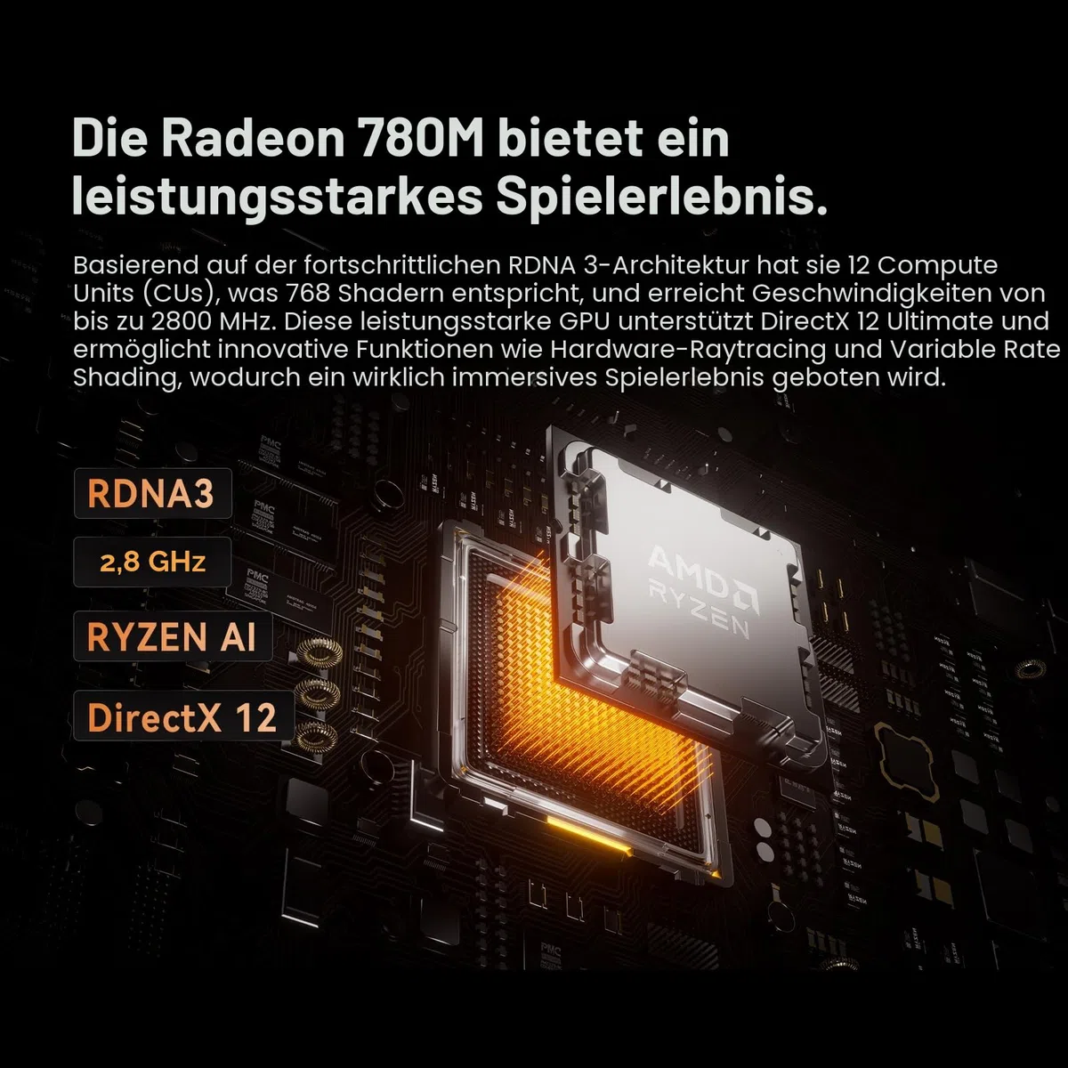 MINIS FORUM UM890 Pro Mini PC - AMD AI Ryzen 9 8945HS, 8 C/16 T, Radeon 780M GPU, 2 x M.2 SSD Slots, DDR5, HDMI 2.1, DP 1.4, 2 x USB4, Oculink, 4xUSB-A, 2xRJ45 2.5G, Wi-Fi 6E & BT 5.2 (Ohne RAM/SDD)