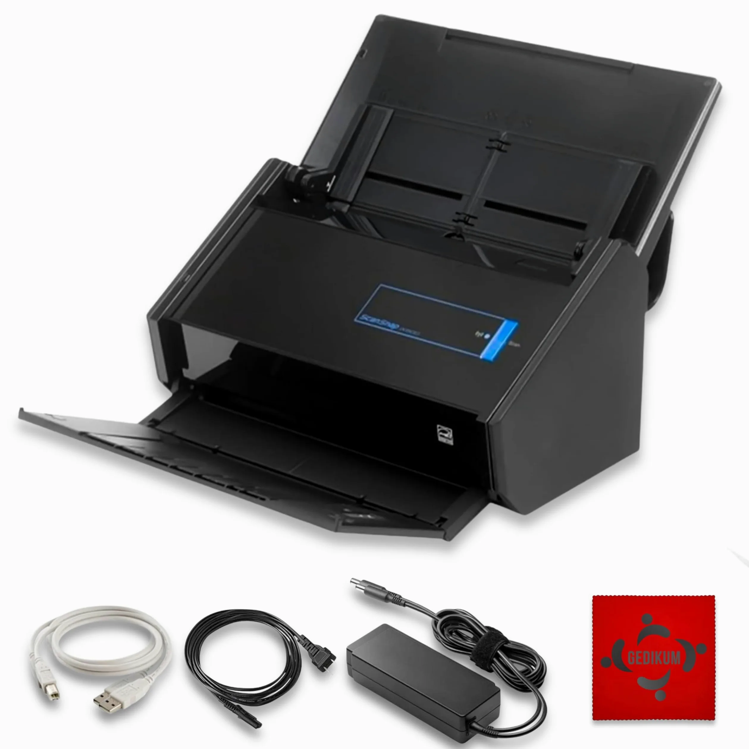 Gedikum Fujitsu IX500 ScanSnap USB High-Speed Cloud-fähiger Scanner für Dokumente, Fotos und Belege für Mac & PC – ADF mit Duplex-Scan-(Generalüberholt)