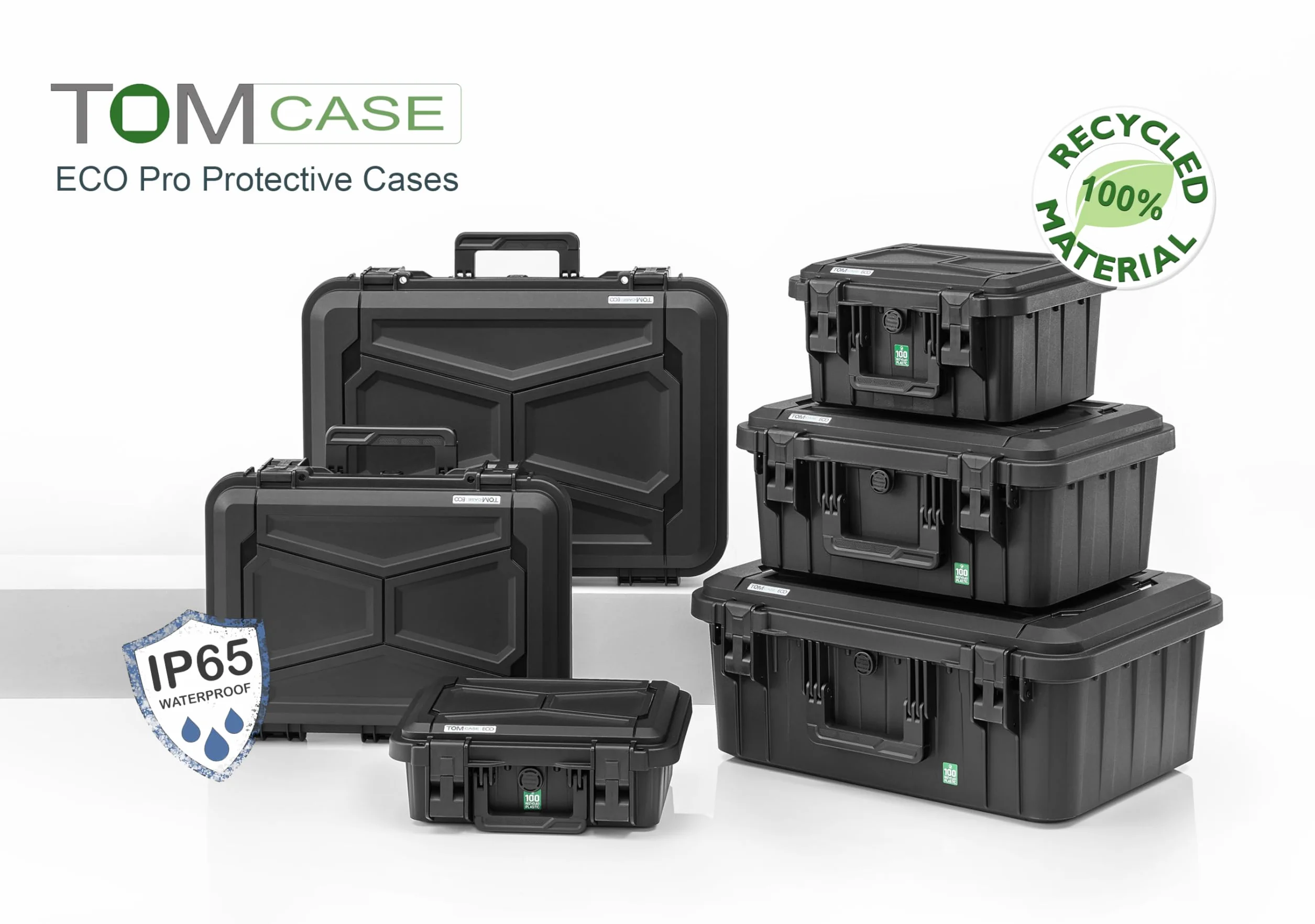 TOMcase Wasserdichter Gaming Laptop Koffer 16–18 Zoll - Stoßfester ECO Hartschalenkoffer mit Würfelschaumstoff & 3in1 Laptop-Auflage für Notebook und Zubehör