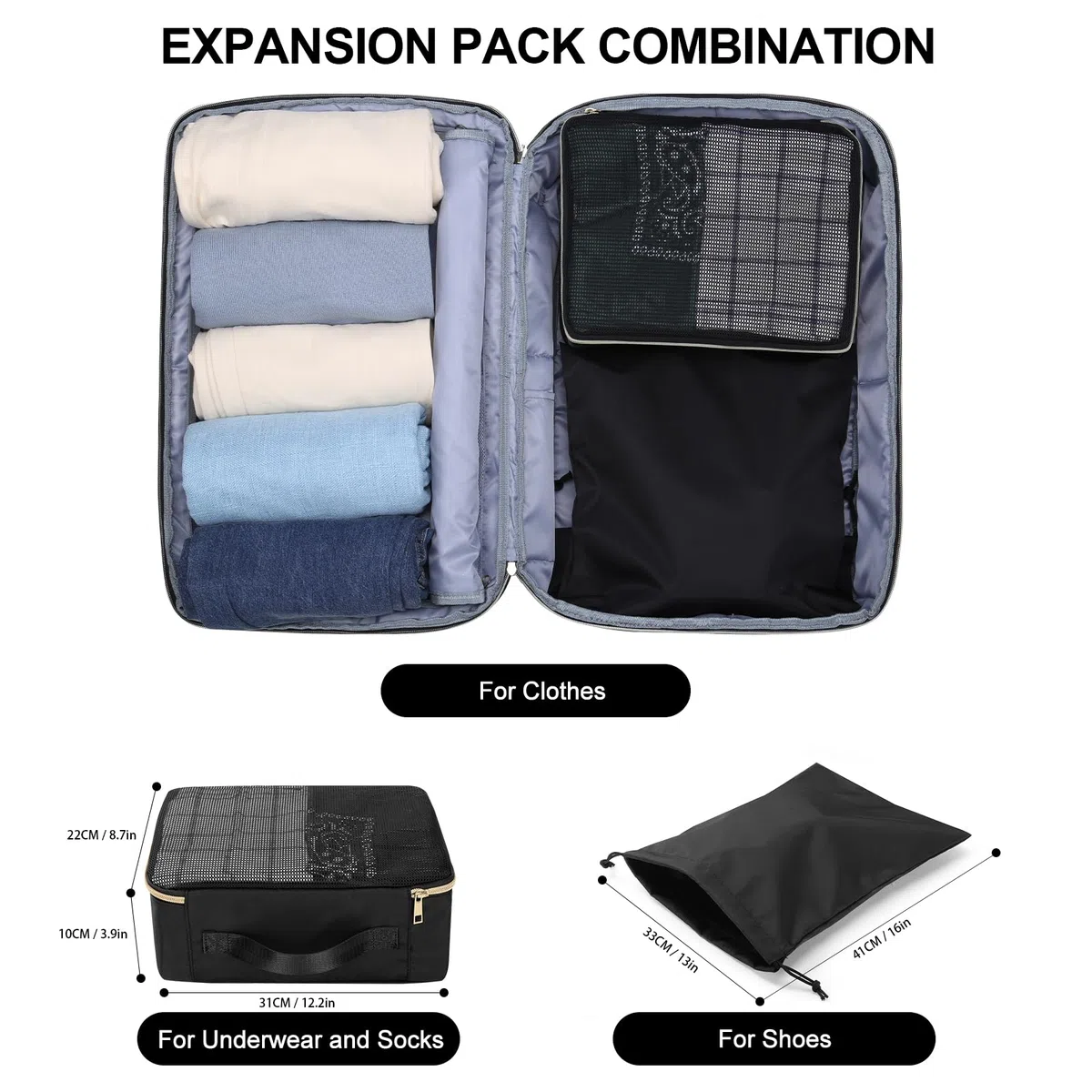 HOMIEE Handgepäck Rucksack Flugzeug Groß 40L Reiserucksack mit Schuhfach Damen Kofferrucksack 17 Zoll Laptoprucksack Wasserdicht Travel Backpack für Reise Camping Wandern Weekend (Klassisches Schwarz)