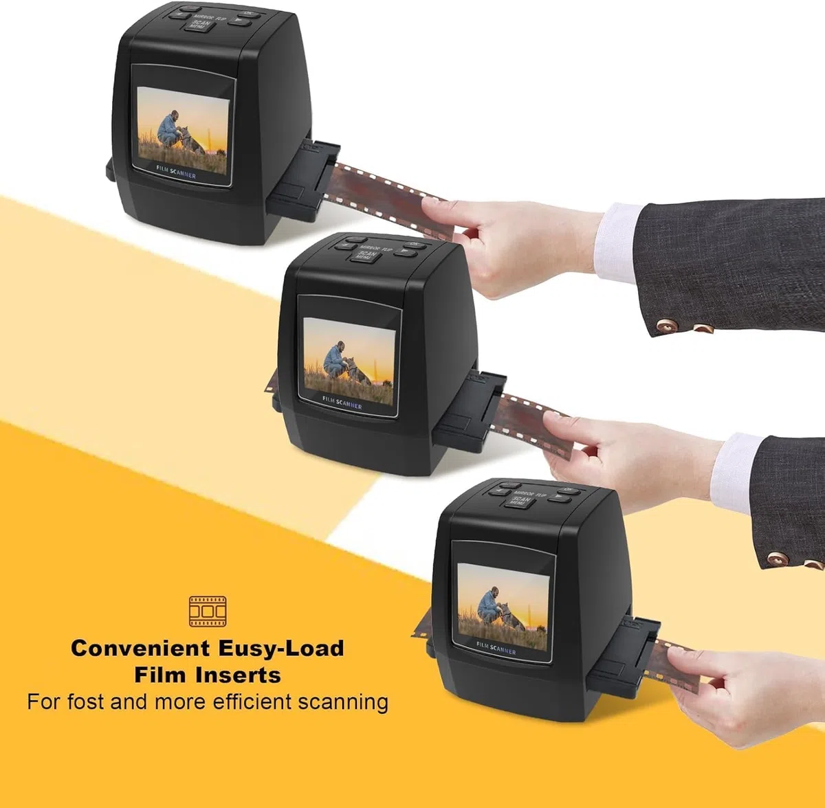 Digital Film Scanner 35mm 126 110 Super 8 8mm Negativscanner Diascanner 2,4" LCD-Display JPEG