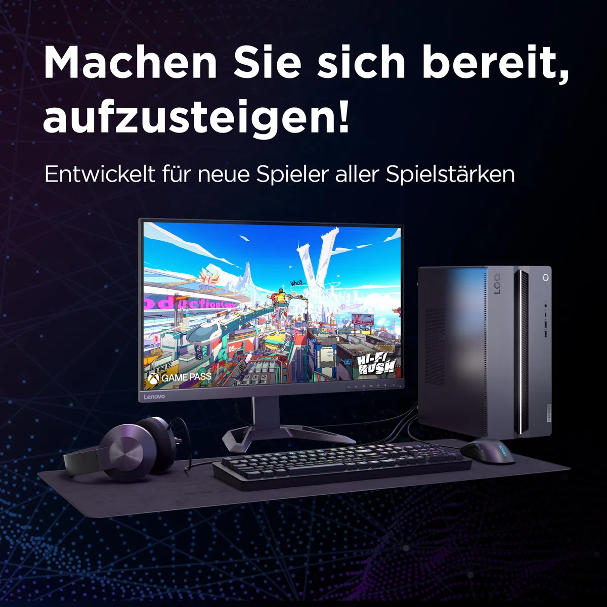 Lenovo LOQ Tower Gaming Desktop-PC | NVIDIA GeForce RTX 5060 | Intel Core i5-14400F |16GB RAM | 1TB SSD | Win11 | Luna Grau - Raven Schwarz | 17L | 3 Monate GamePass | 3 Monate Premium Care