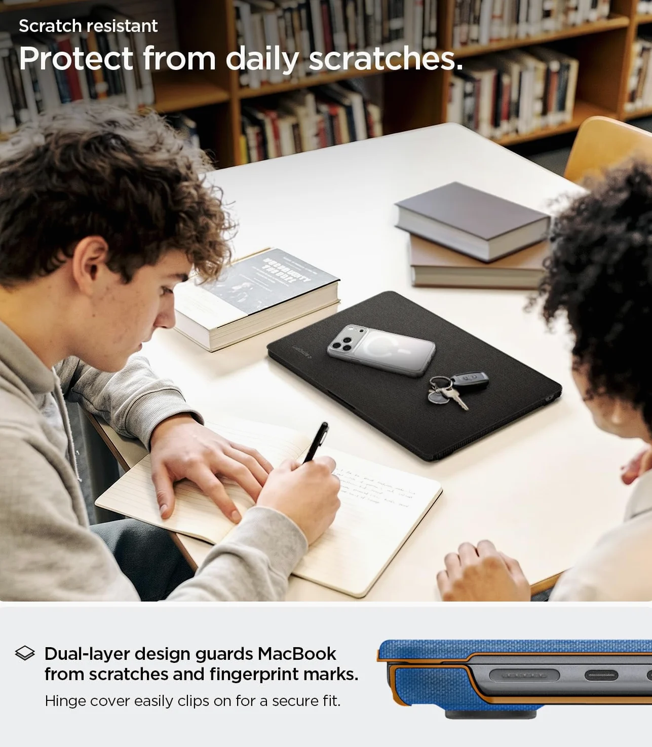 Spigen Urban Fit Hülle Kompatibel mit MacBook Air 15 Zoll M5 (2026) / M4 / M3 / M2 2941 (2025/24/23) Kratzfeste Hartschalen aus Premium-Stoff - Schwarz