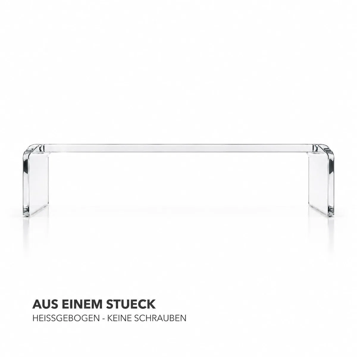 Acrylglas Monitorständer - Exklusive Bildschirmerhöhung aus deutscher Handarbeit - 10mm Monitor Stand - Premium Bildschirmständer Tischaufsatz