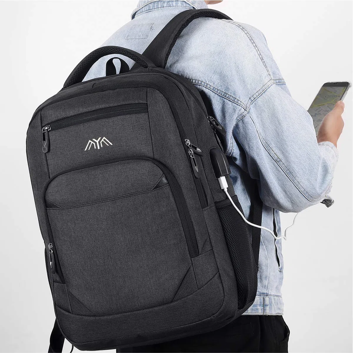 YAMTION Rucksack Herren, Schulrucksack Jungen Teenager Laptop Rucksack Schule Daypacks für Arbeit Wandern Reisen Camping für 15.6 Zoll Laptop