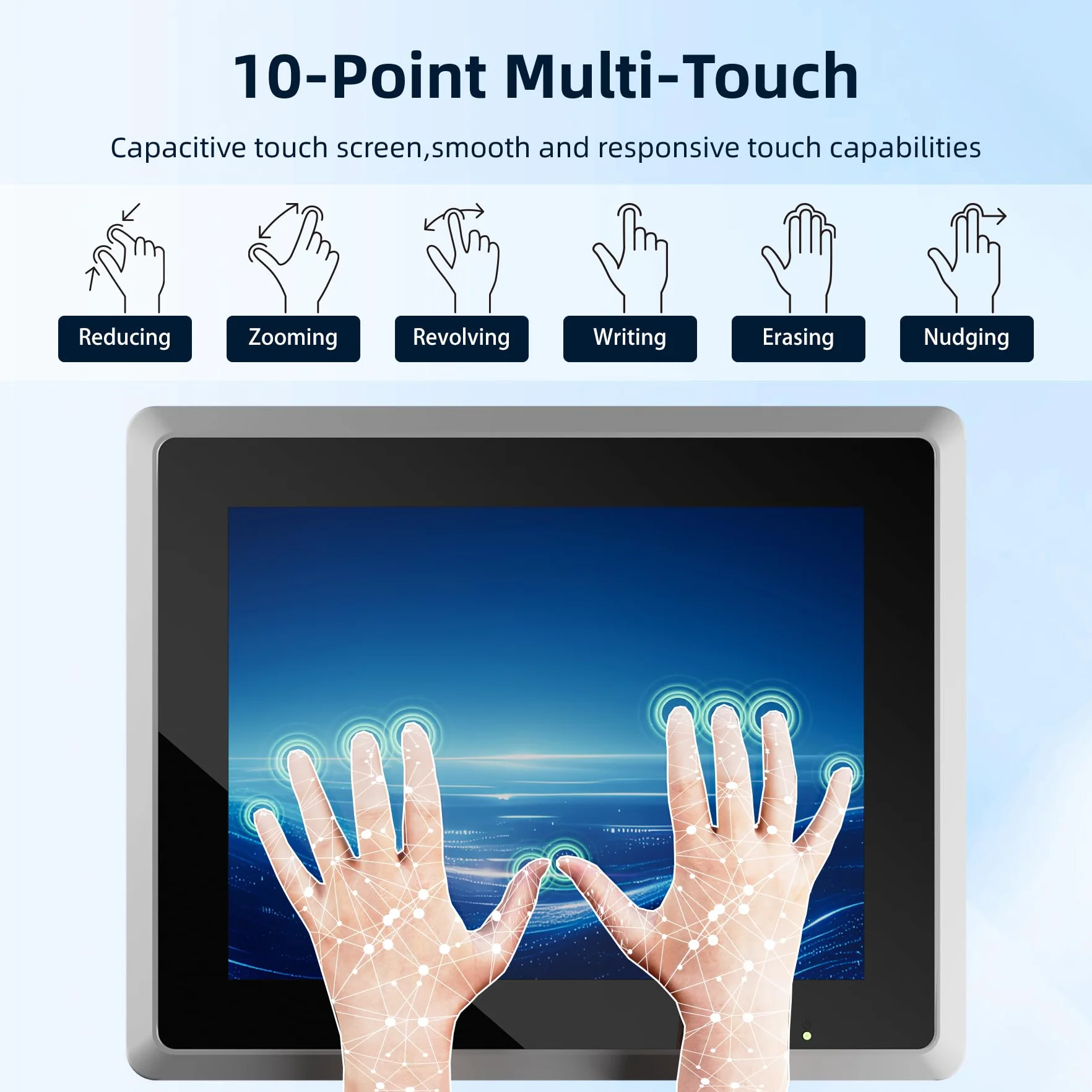 10,4-Zoll Lüftungsloser Industrie Panel-PC,10-Punkt Kapazitives Industrie-Touchpanel,IP65 All-in-One Computer,Windows 10 Pro,Viele I/O,für Automatisierung Kiosk(I3-7100U,8G RAM 128G SSD)