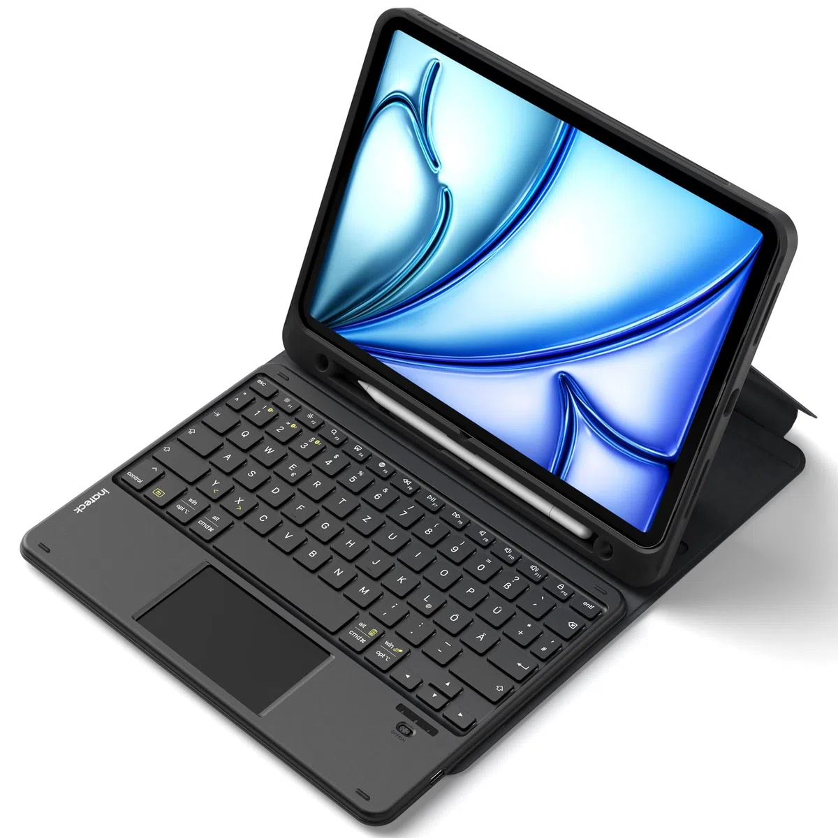 Inateck iPad 11 Hülle mit Tastatur(A16 2025), iPad 10 Gen. Hülle mit Tastatur,für iPad Air 11" M4/ M3/M2 (2026/2025/2024),Air 5/4, Pro 11,mit Touchpad und Stifthalter, Abnehmbar,QWERTZ,Classic N0001