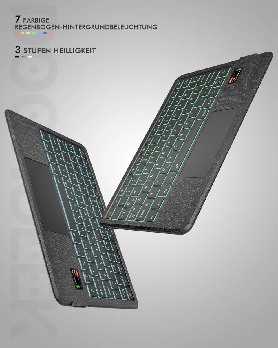 Doohoeek Tastatur Hülle mit LCD-Display für Samsung Galaxy Tab S11 Ultra 14,6 Zoll 2025, Abnehmbare Bluetooth Kabellose Keyboard mit Hintergrundbeleuchtung & Trackpad, QWERTZ