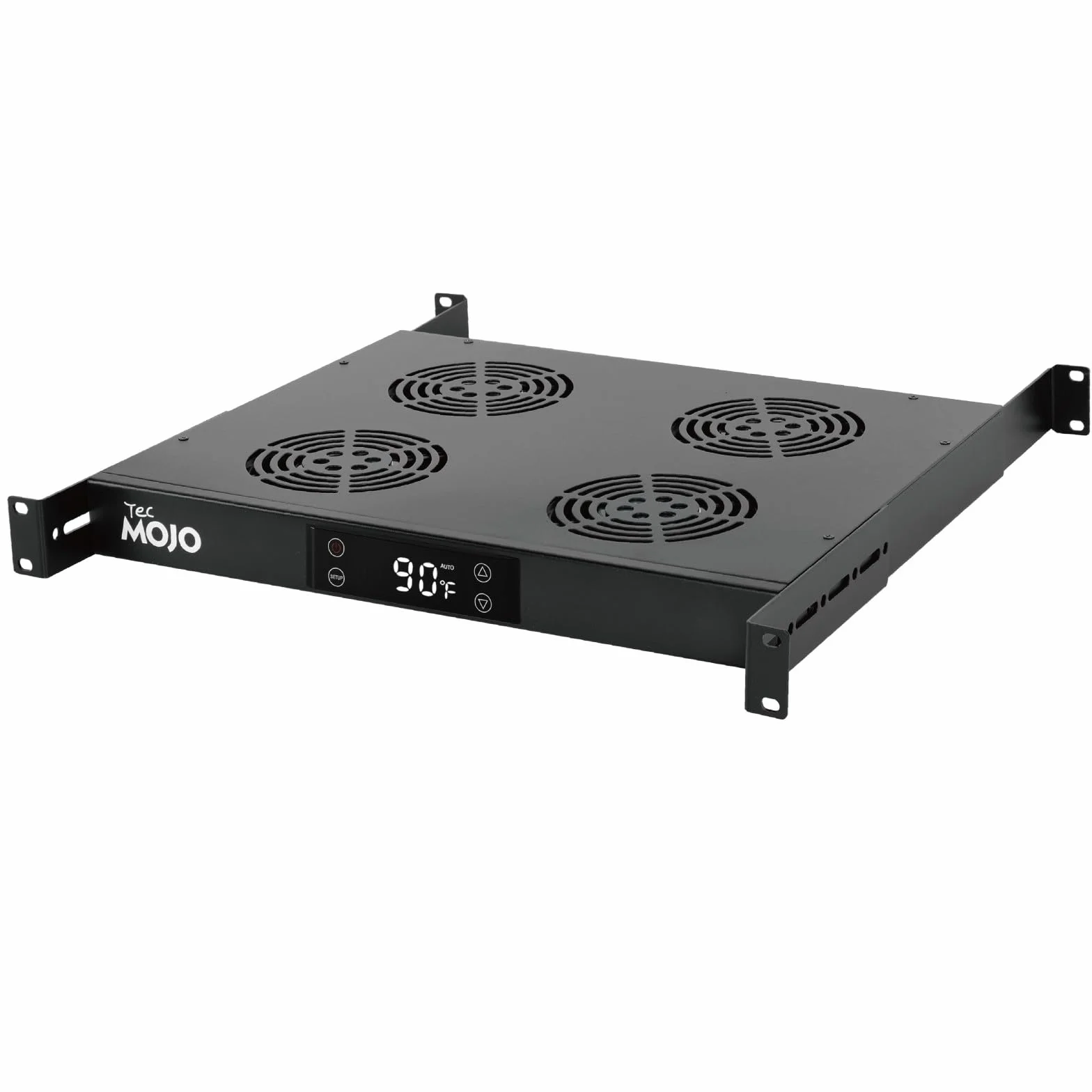 Tecmojo 1HE 19-Zoll-Rack-Lüftereinschub mit 4 Lüftern, Lüfterträger mit Verstellbarer Schiene, zur Kühlung von 19-Zoll-AV- und Netzwerk-Datenracks
