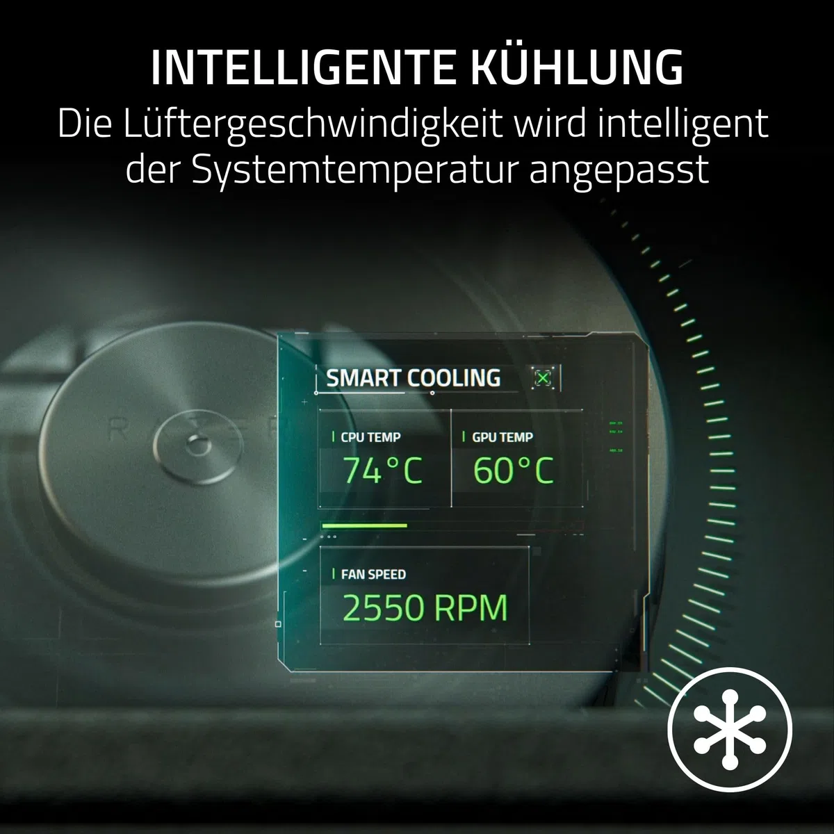 Razer Laptop Cooling Pad - Smart Cooling Laptop-Ständer für 14" bis 18" Zoll Laptops - luftdichte Druckkammer (benutzerdefinierte Lüfterkurven, 3-Port USB-A Hub, Multifunktionstasten) Schwarz
