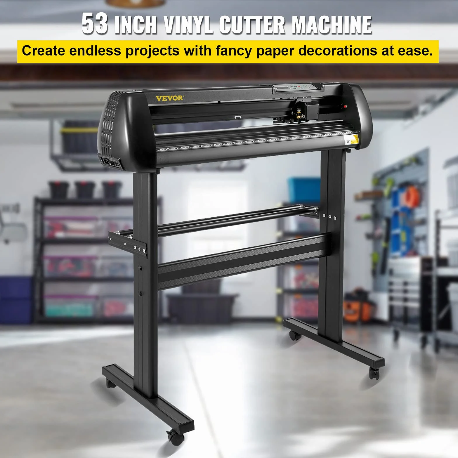 VEVOR Vinyl Schneidegerät, Vinyl Plottermaschine 870 cm Papierzufuhr Vinyl Plotter mit Bodenständer, Schneideplotter Maschine Einstellbare Geschwindigkeit SignMaster Software für Schilderherstellung