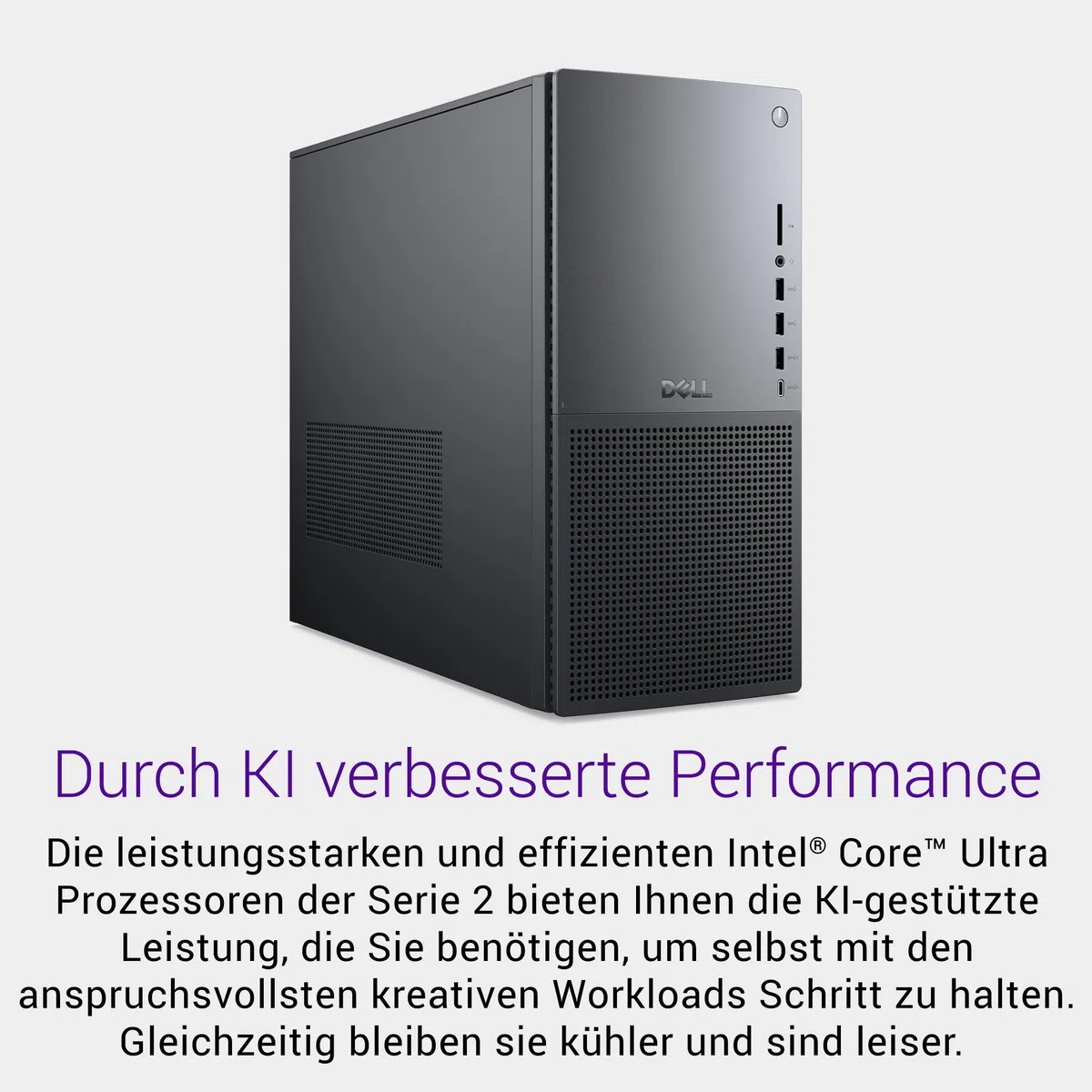 Dell Tower Plus EBT2250 Desktop-PC - Intel Core Ultra 7 Series 2, 16GB RAM, 1TB SSD, NVIDIA GeForce RTX 5060, Wi-Fi 7, HDMI, Thunderbolt 4, McAfee Business Protection 1 Jahr, Windows 11 Pro, Graphit
