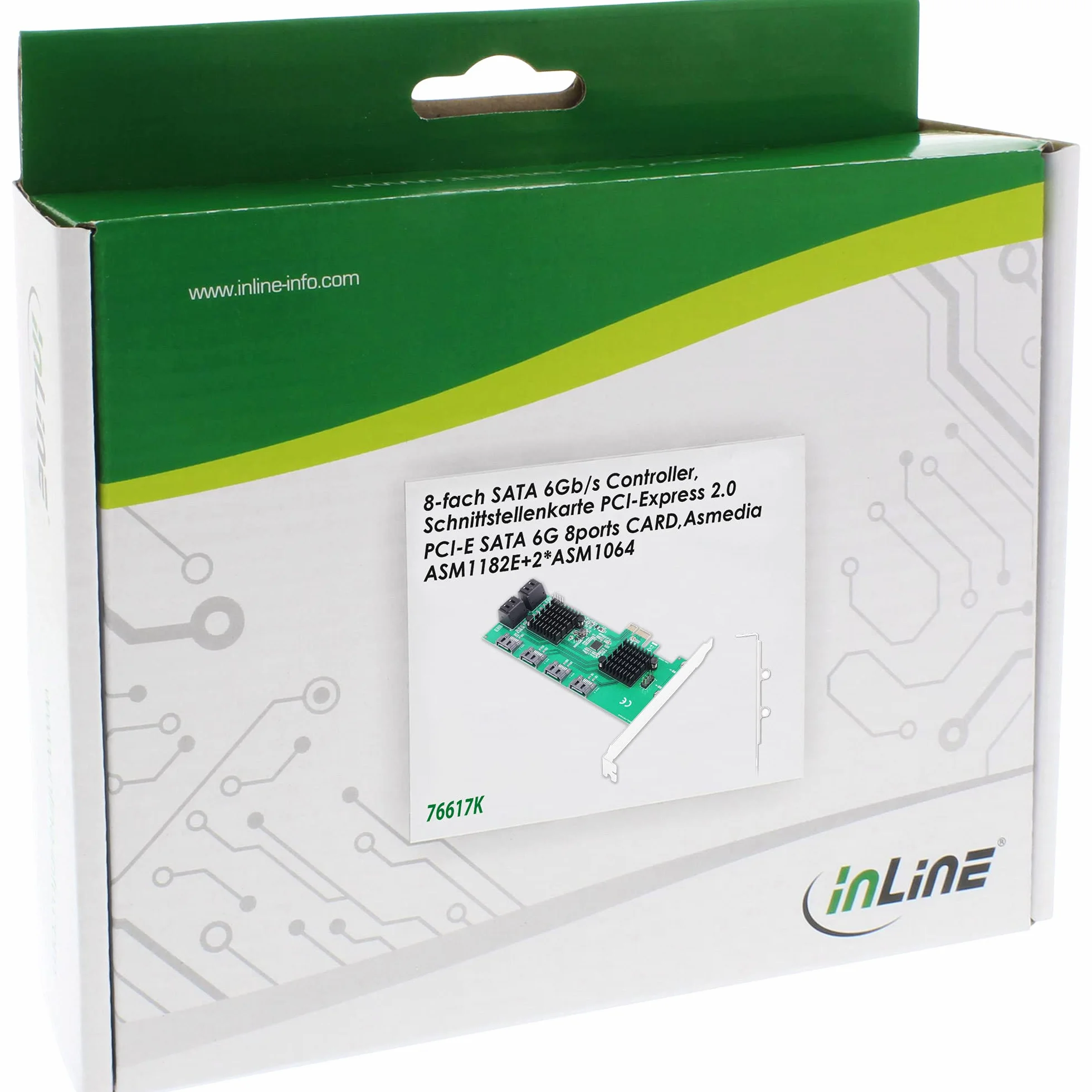 InLine® 76617K Schnittstellenkarte, 8X SATA 6Gb/s Controller, PCIe 2 (PCI-Express)