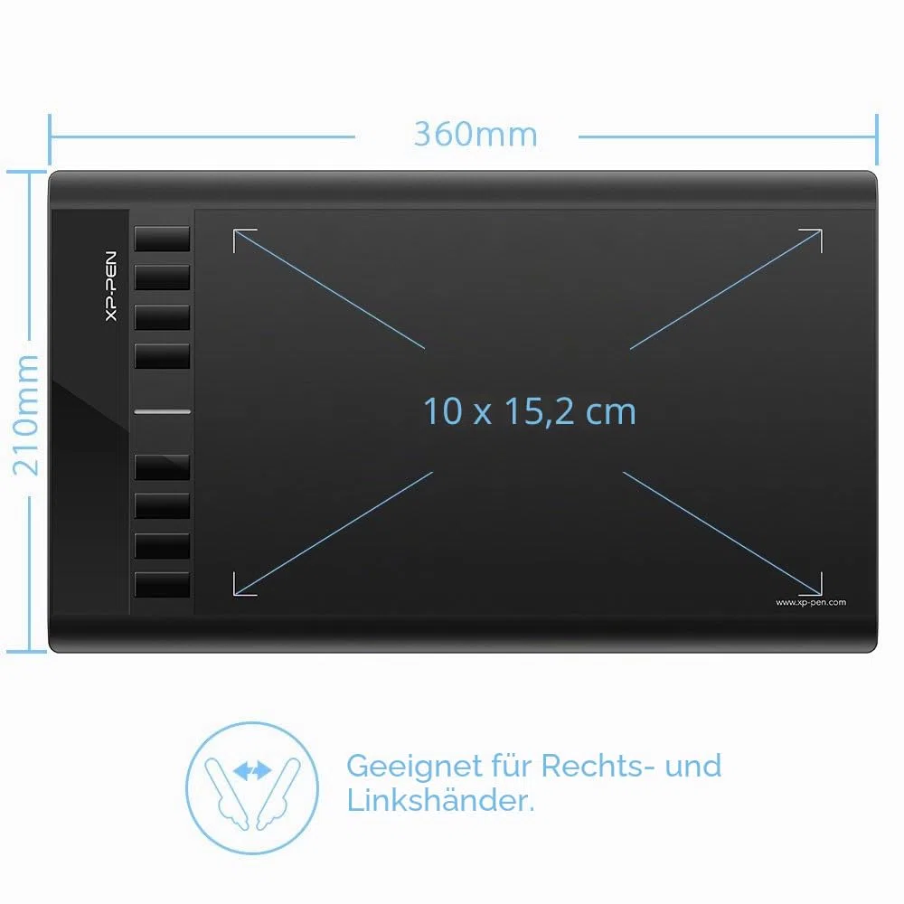 XP-PEN Star 03 V2 Grafiktablett, 10''x6 Zeichentablett, 8192 Druckstufen, 266RPS OSU Tablet, Zeichenpad für PC(Win/Mac/Chrome OS)