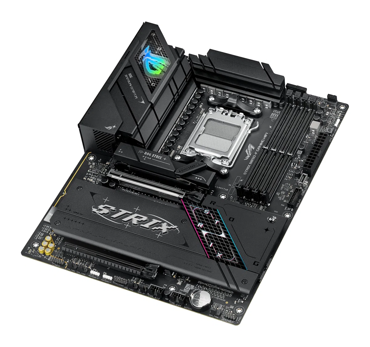ASUS ROG Strix B850-F Gaming WiFi Mainboard Sockel AMD AM5 (AMD B850, ATX, DDR5 Speicher, PCIe 5.0, WiFi 7, 2X PCIe 4.0 M.2, Aura Sync)