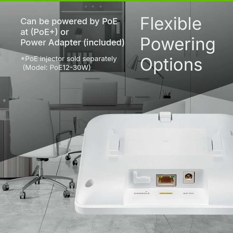 Zyxel WiFi 7 BE6500 Access Point | 4-Stream-Dual-Radio | für Kleine Unternehmen | Smart Mesh MLO | 2.5GbE | Netzteil im Lieferumfang Enthalten | Nebula App/Cloud oder Standalone [NWA50BE PRO]