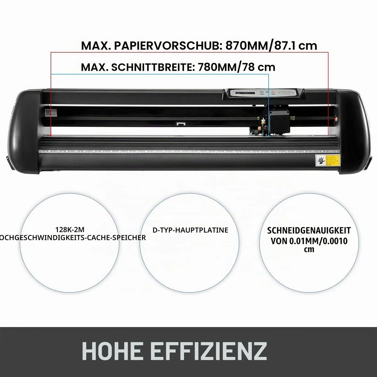VEVOR 870mm Vinyl Schneideplotter 34Inch 3 Klingen Plottermaschine Vinyl Cutter Plotter Folienplotter Foliendrucker Profi Plotter Cutting mit Signmaster Software mit Ständer für Schilder Papierzufuhr