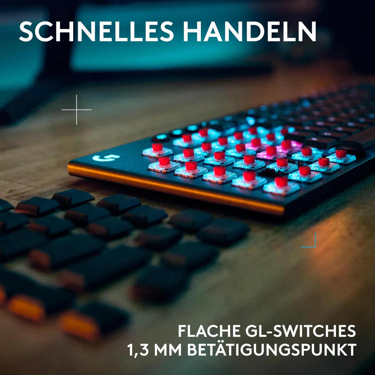 Logitech G G915 X Lightspeed - Kabellose, Flache Gaming-Tastatur, Double-Shot-PBT-Tastenkappen, voll programmierbare Tasten, RGB-Hintergrundbeleuchtung, GL Brown-Tactile, PC/Mac, DEU QWERTZ -Schwarz
