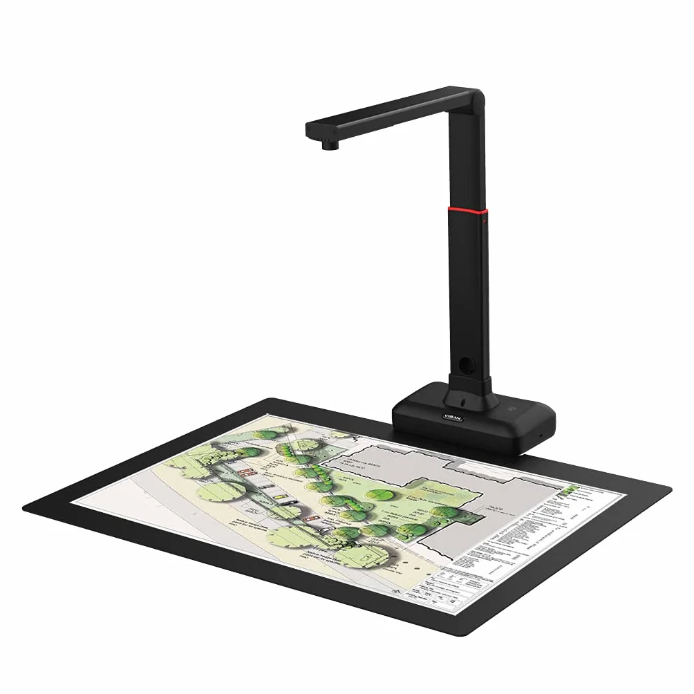 VIISAN Dokumentenscanner - 23MP Buchscanner mit Scan Max A2, ideal für große Periodika, Bücher und Dokumente. Unterstützt A3/A4/A5/Karten, mehrsprachige OCR-Texterkennung, kompatibel mit Mac/Windows
