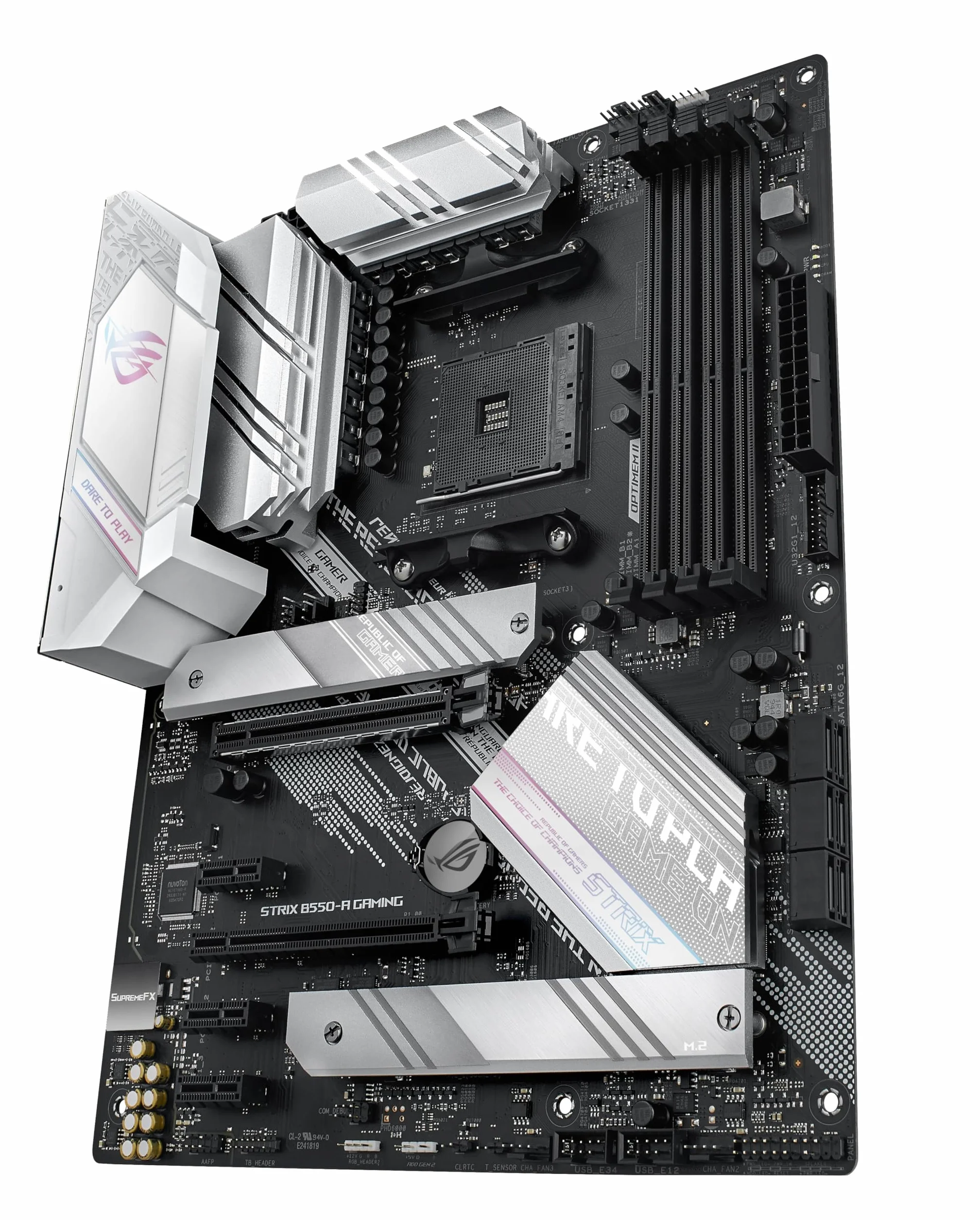 ASUS ROG Strix B550-A Gaming Mainboard Sockel AMD Ryzen AM4 (ATX, 2X M.2, SATA 6Gbit/s, USB 3.2 Gen 2, PCIe 4.0, Aura Sync)