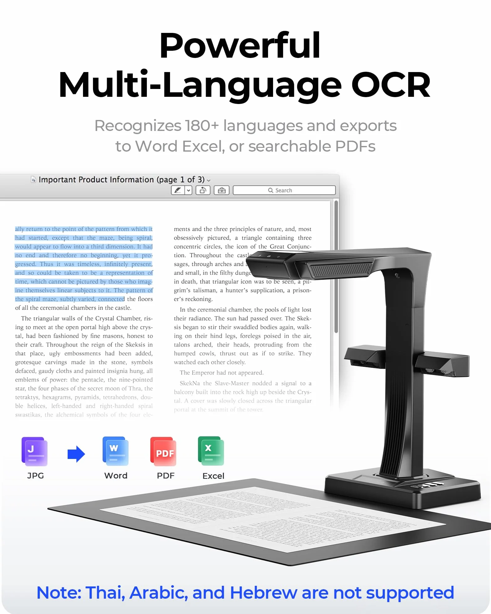 CZUR ET Max 38MP Buchscanner Professioneller Scanner mit Laser Curve Flattening-Tech, Dokumentenscanner, A3-Format, OCR für 180+ Sprachen, 4K HDMI-Ausgang, kompatibel mit Windows/macOS/Linux (38 MP)