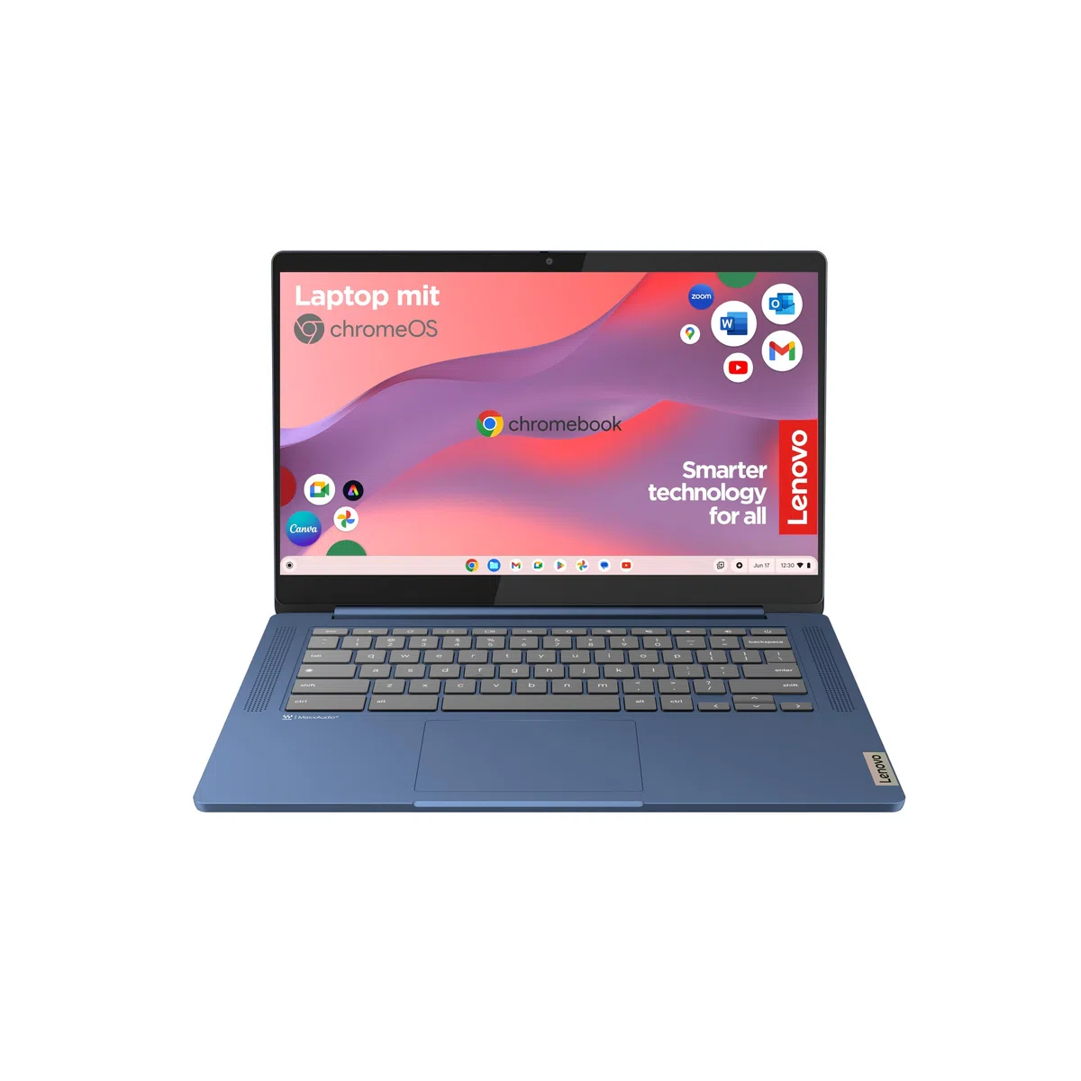 Lenovo IdeaPad Slim 3 Chromebook 14" Full HD Mediatek MT8186 4GB RAM 64GB SSD ARM Mali-G52 Grafik Chrome OS blau