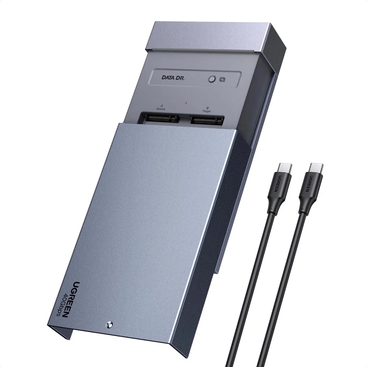 UGREEN 40Gbps Festplatten Dockingstation,USB4 Dual Bay NVMe Docking Station | USB4 NVMe Docking Station mit Kühllüfter,M2 NVMe SSD Festplattengehäuse mit Offline-Klonen und Software-RAID-Konfigurationen