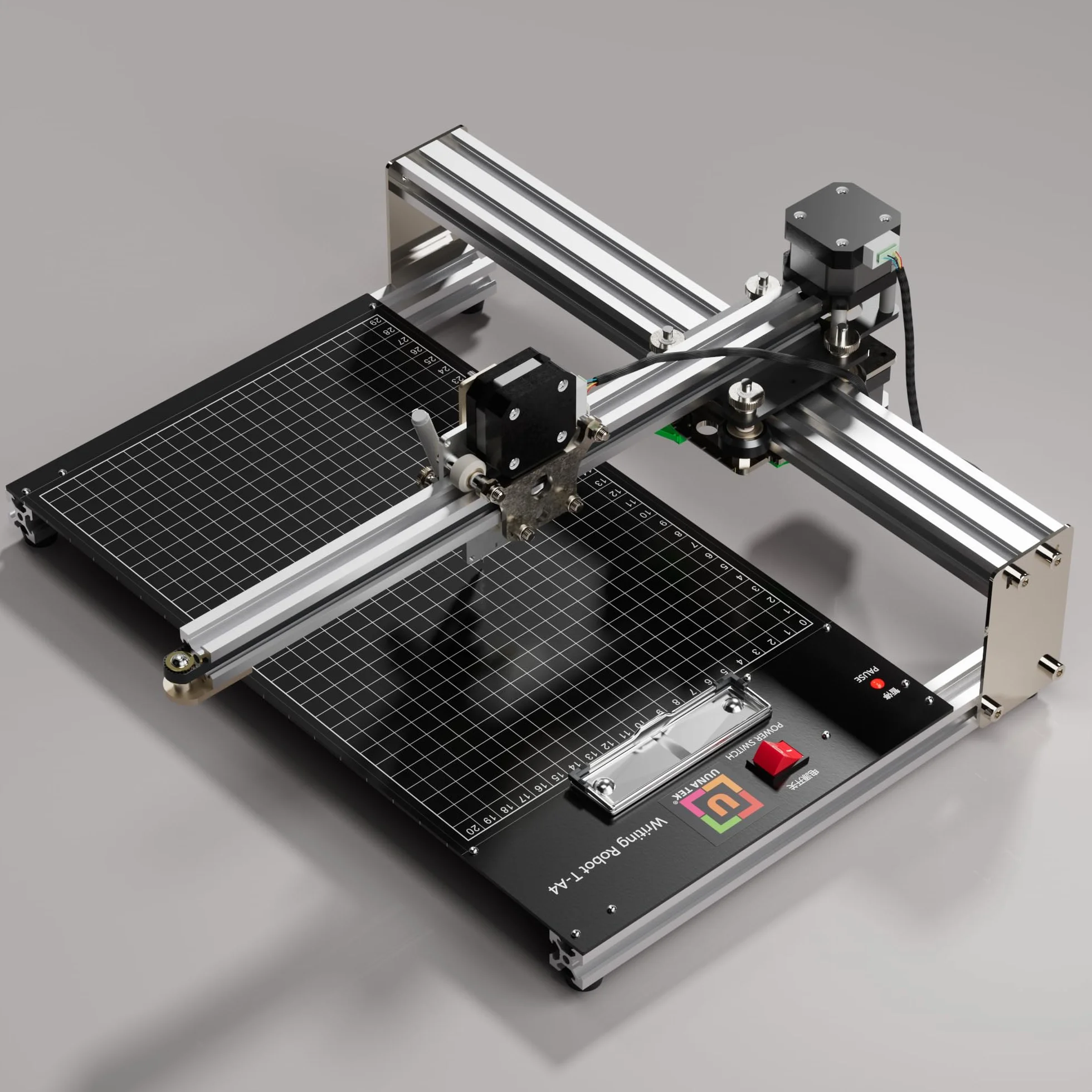 UUNATEK Original iDraw 2.0 T-Structure Plotter XY Plotter Zeichenmaschine Handschriftbrobot mit Kellerplatte, Arbeitsbereich A4, 3 x 42 Schrittmotoren, Schreibgeschwindigkeit