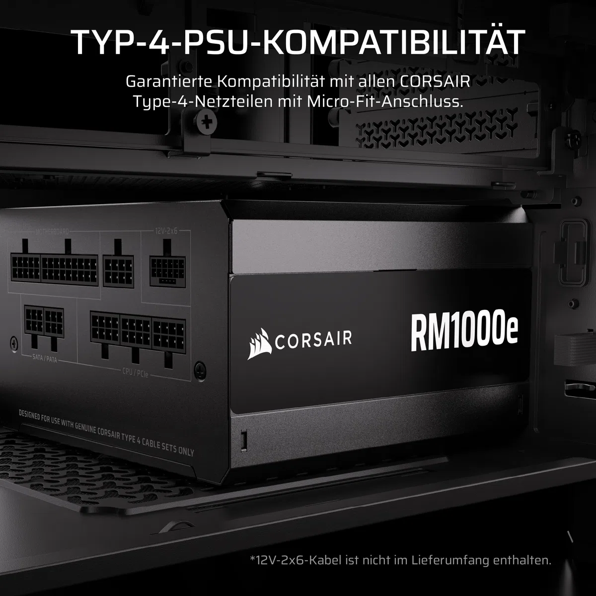 Corsair Elite Premium Pro-Kit mit Einzeln Ummantelten Typ 4-Netzteilkabeln – Flache Kabelkämme, Dreilagiges Mesh-Paracord-Design, Kompatibel Netzteilen mit Typ-4-Kabeln – Schwarz