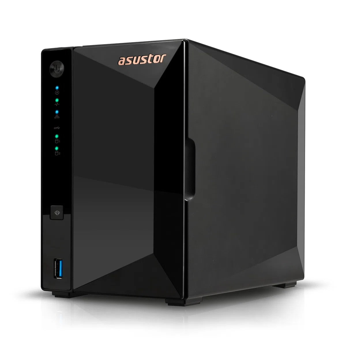 Asustor Drivestor 2 Pro Gen2 AS3302T v2, 2 Bay NAS Gehäuse Netzwerkspeicher, 1.7GHz Quad-Core, 2.5GbE Port, 2GB RAM DDR4, Network Attached Storage für Cloud Speicher (Diskless)