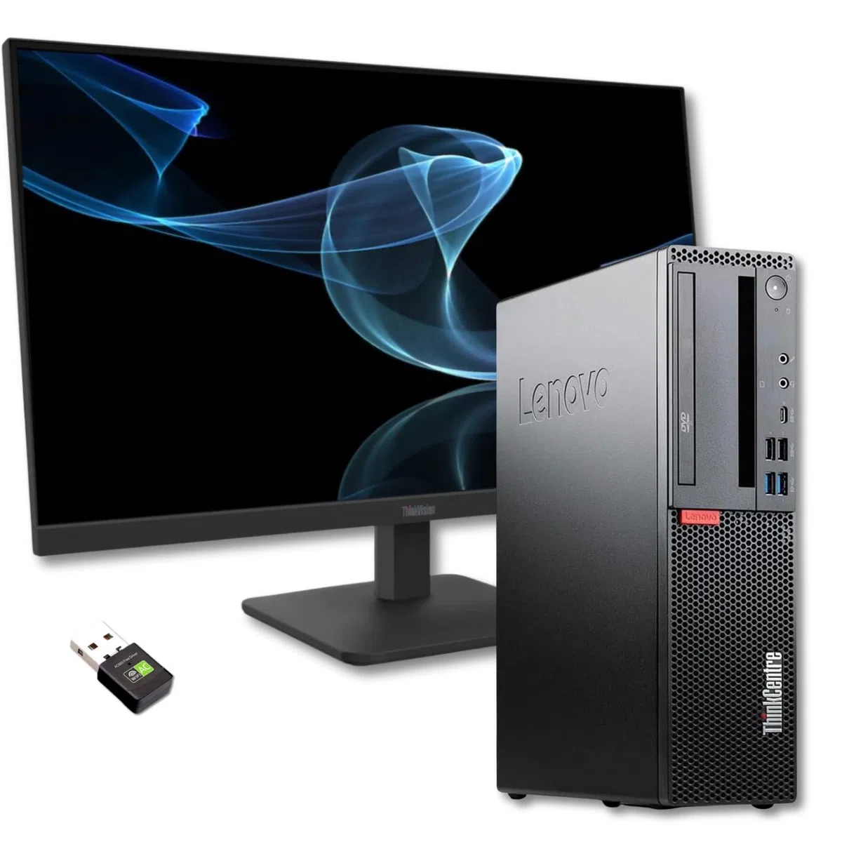 Lenovo Kompletter Business-Computer ThinkCentre mit 27 Zoll Ultra Slim Monitor | Intel Core i5 8500 | DP USBC | 16 GB | 512GB | Webcam Win 11 Pro MS Office 2021 Pro Garantie 36 Monate (überholt)