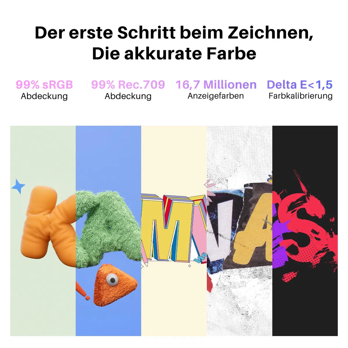 HUION Kamvas 13 Gen 3 Grafiktablett mit Display, 13,3-Zoll-Zeichenmonitor aus Canvas-Glas, 99% sRGB-Abdeckung, neues PenTech 4.0, 16384 Stiftdruck, Zwei Drehregler, Verstellbarer Ständer, Schwarz