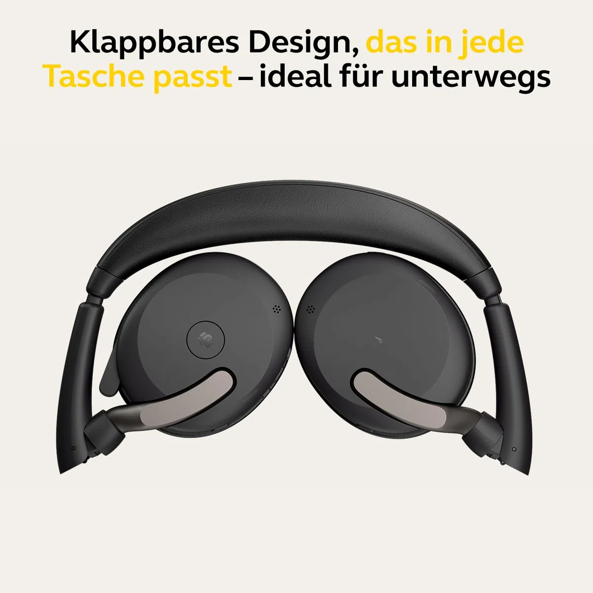 Jabra Evolve2 65 Flex - Stereo-Bluetooth-Headset mit Wireless-Charging-Pad, geräuschunterdrückender Jabra ClearVoice Technologie und hybrider ANC - für MS Teams zertifiziert - Schwarz