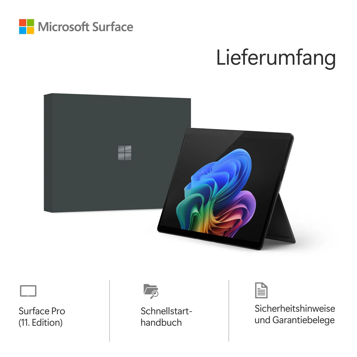 Microsoft Surface Pro 11. Edition Copilot+ PC 13" OLED Touchscreen Snapdragon X Elite 16GB RAM 256GB SSD Schwarz
