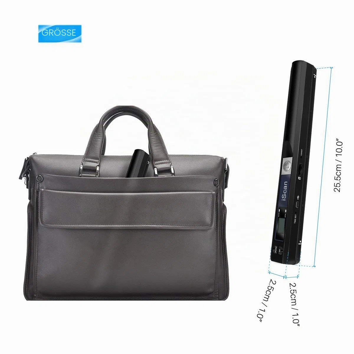 Tragbarer Dokumentenscanner mit 16GTF-Karte, 900 DPI A4 Handscanner Dokumentenscanner, JPG/PDF Hochgeschwindigkeits-USB 2.0 Farbfoto Portable Scanner für Dokumente Quittungen Fotos (Schwarz)