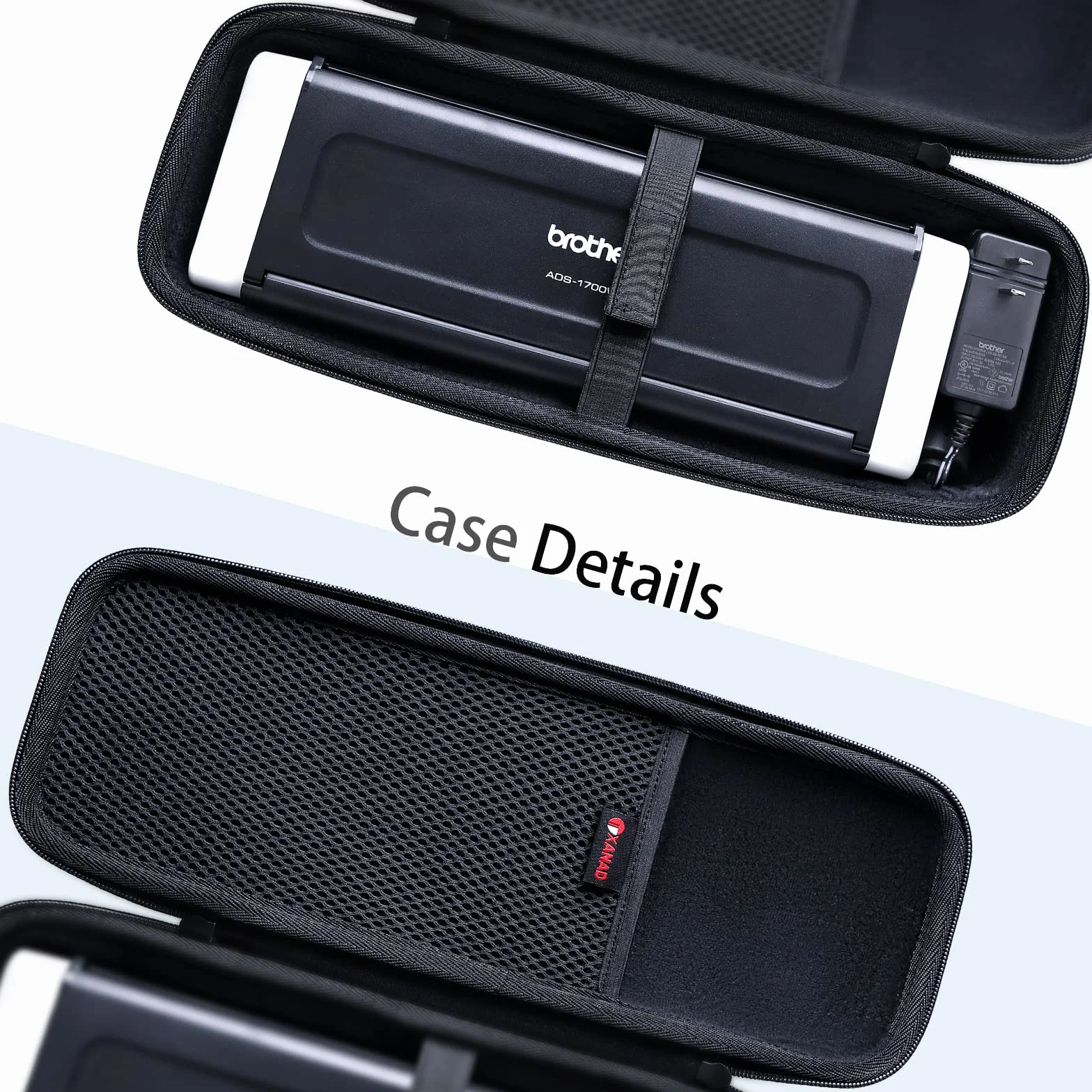 XANAD Tasche für Brother ADS-1800W / ADS-1700W / ADS-1200 Wireless Document Scanner für Zuhause, Home Office oder On-the-Go Professionals Tragetasche