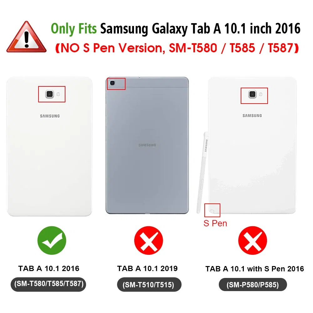 FINTIE Tastatur Hülle für Samsung Galaxy Tab A 10,1 Zoll 2016 T580N/ T585N Tablet - Ultradünn leicht Schutzhülle mit magnetisch Abnehmbarer Drahtloser Deutscher Bluetooth Tastatur, Schwarz