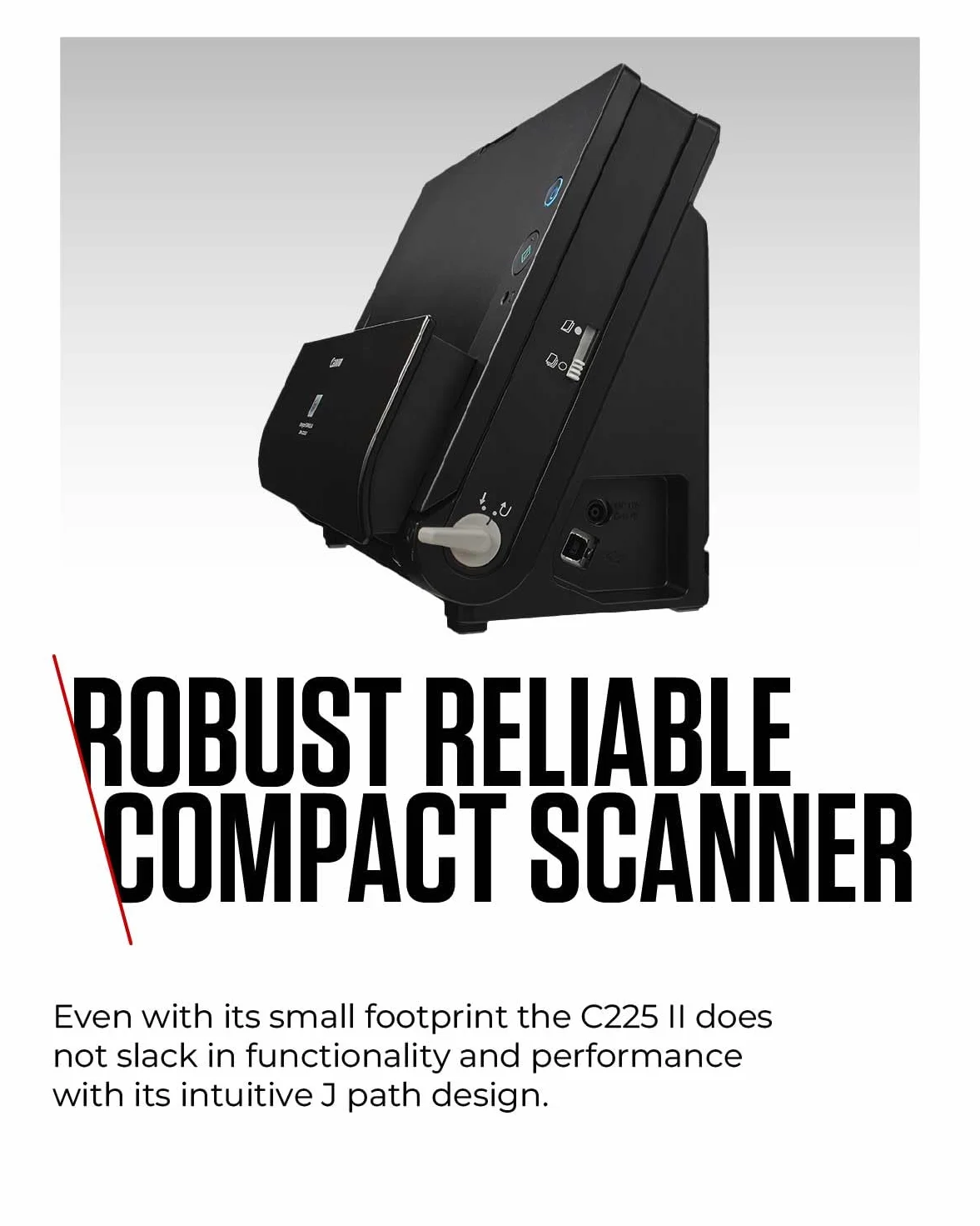 Canon DR-C225 II - imageFORMULA Dokumentenscanner (Duplex, Einzug, Farbe, 600dpi, 25 Seiten/Min, PDF OCR, kompakt, schwarz)