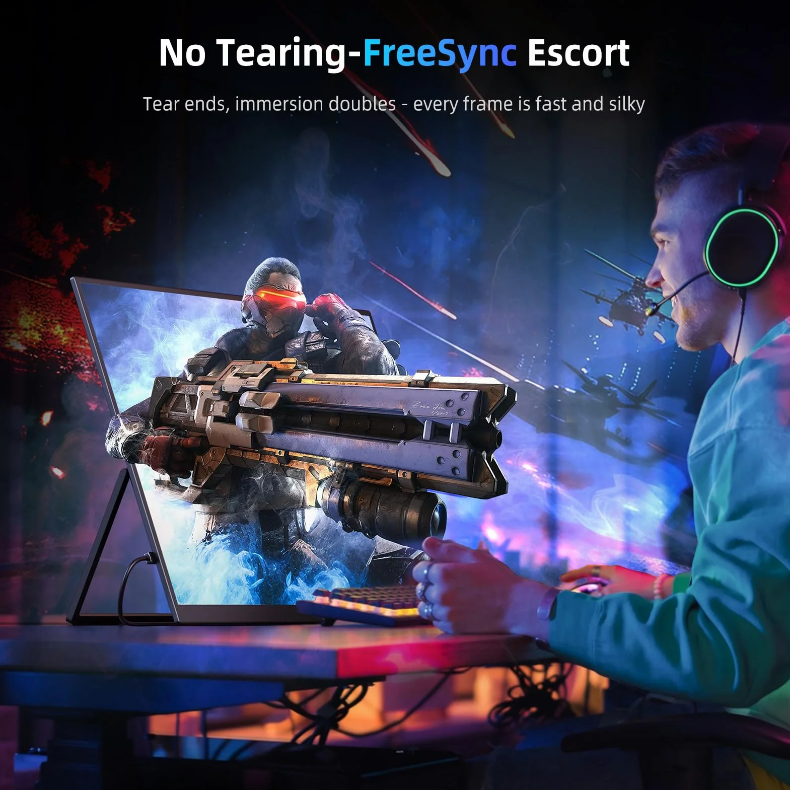 EVICIV Portable Monitor 18,5 Zoll 120Hz FHD 1080P 125% sRGB 2000:1 IPS Gaming Display USB C Mini HDMI VESA Ständer 180°