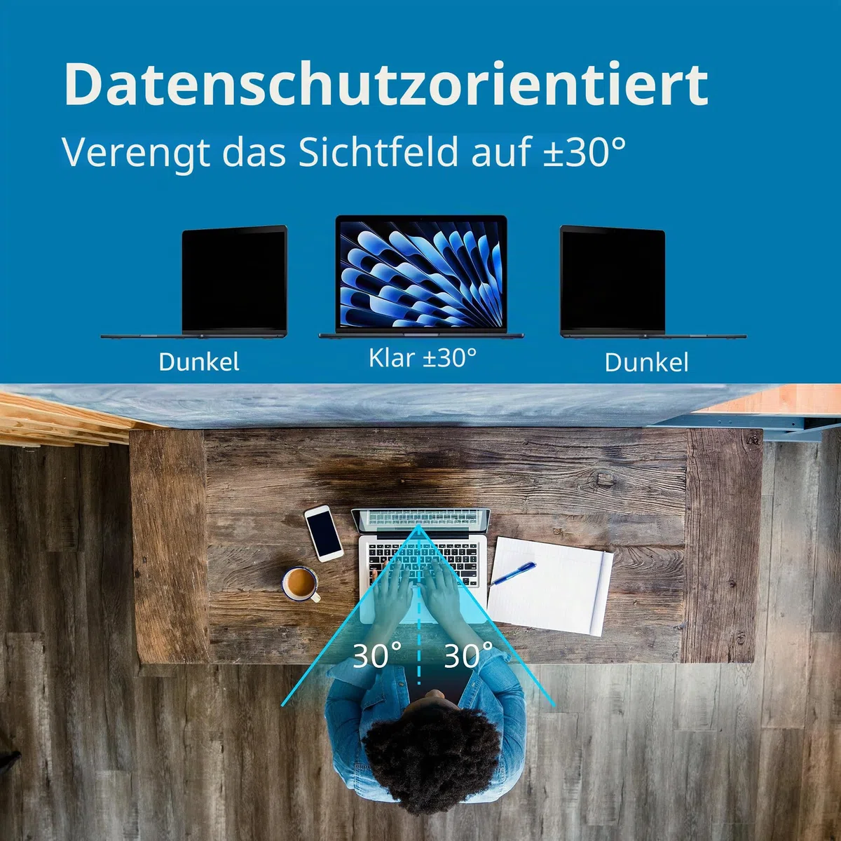 Kensington MagPro Elite Magnetische Sichtschutzfolie für MacBook Air 15" (M2, 2023), abnehmbare Blickschutzfolie mit Blaulichtreduzierung, exklusiv für MacBook Air 15" entwickelt (K58306WW)
