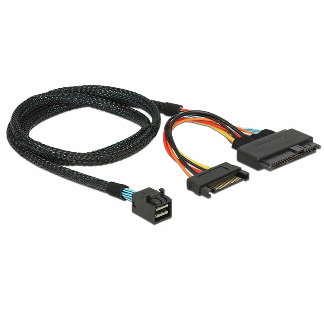 chenyang PCIe 4.0 SFF-8643 auf SFF-8639 Kabel mit SATA-Stromversorgung für U.2 SFF-8639 NVME SSD Motherboard Interne Erweiterung 1,64 FT/0,5M