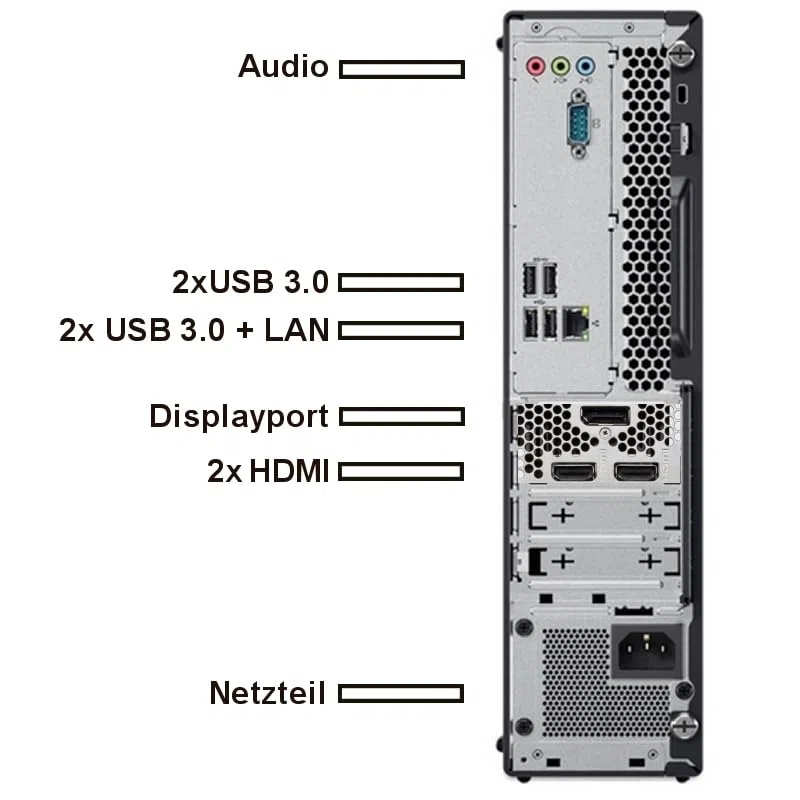 Lenovo ThinkCentre Raytracing Gaming PC - Intel Core i7 7700 4.20 GHz - NVIDIA Geforce RTX 3050 6GB DDR6-32 GB DDR4-1000 GB SSD - USB3.0 - WLAN - inkl Windows 11 Pro und Office 2010 - #8199
