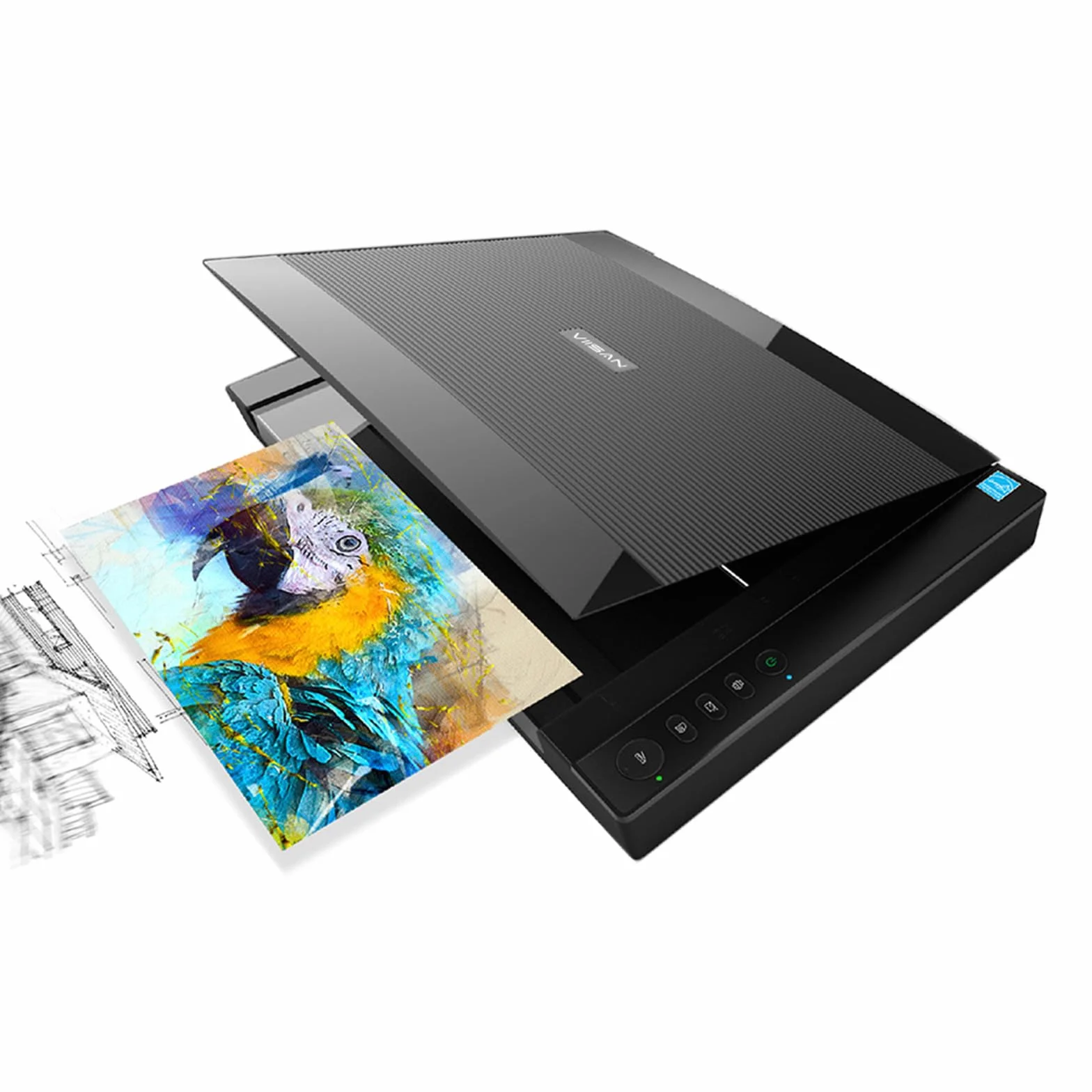 Viisan VF 3240, Flachbettscanner DIN-A3. Max. Auflösung 2400x2400 DPI. Software für Bildbearbeitung und Texterkennung. High-Speed Scannen.