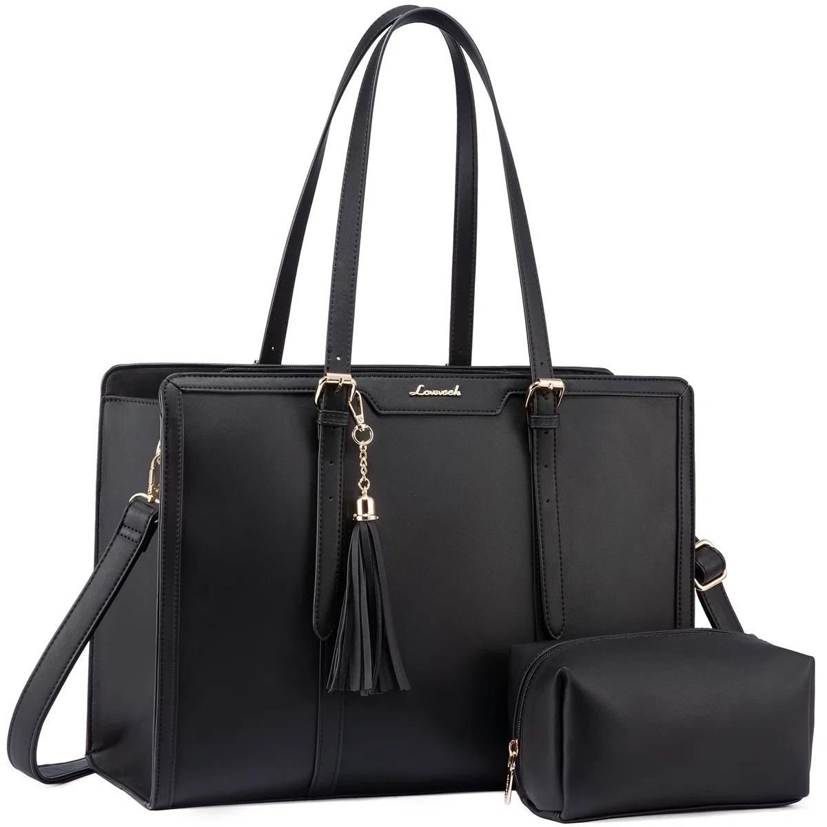 LOVEVOOK Laptoptasche 15,6 Zoll Handtasche Damen Umhängetasche Leder Tote Bag Women Shoulder Crossbody Bag Große Shopper Tasche Elegante Schultertasche Aktentasche Arbeitstasche Lehrertasche für Büro