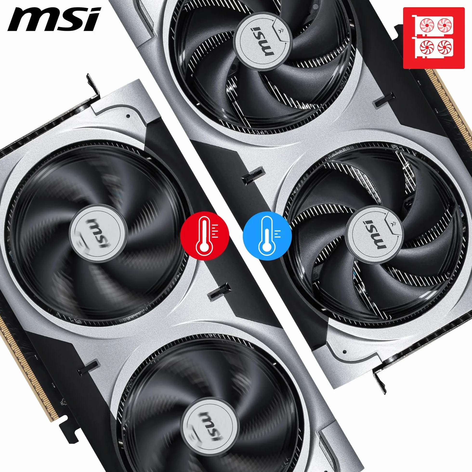MSI GeForce RTX 5060 Ti 8G Ventus 2X OC Plus - 8GB GDDR7 (28Gbps/128-bit), PCIe 5, Boost: 2602 MHz, HDMI 2.1b, DisplayPort 2.1b, Extra Core-Pipes