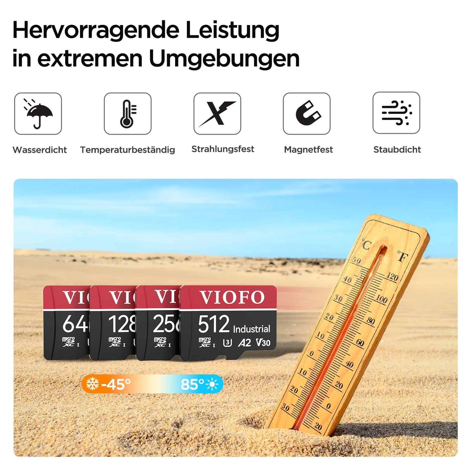 VIOFO 256GB Speicherkarte, hohe Geschwindigkeit mit Adapter U3, Kompatibel für 4K WiFi Dashcam Auto Kamera