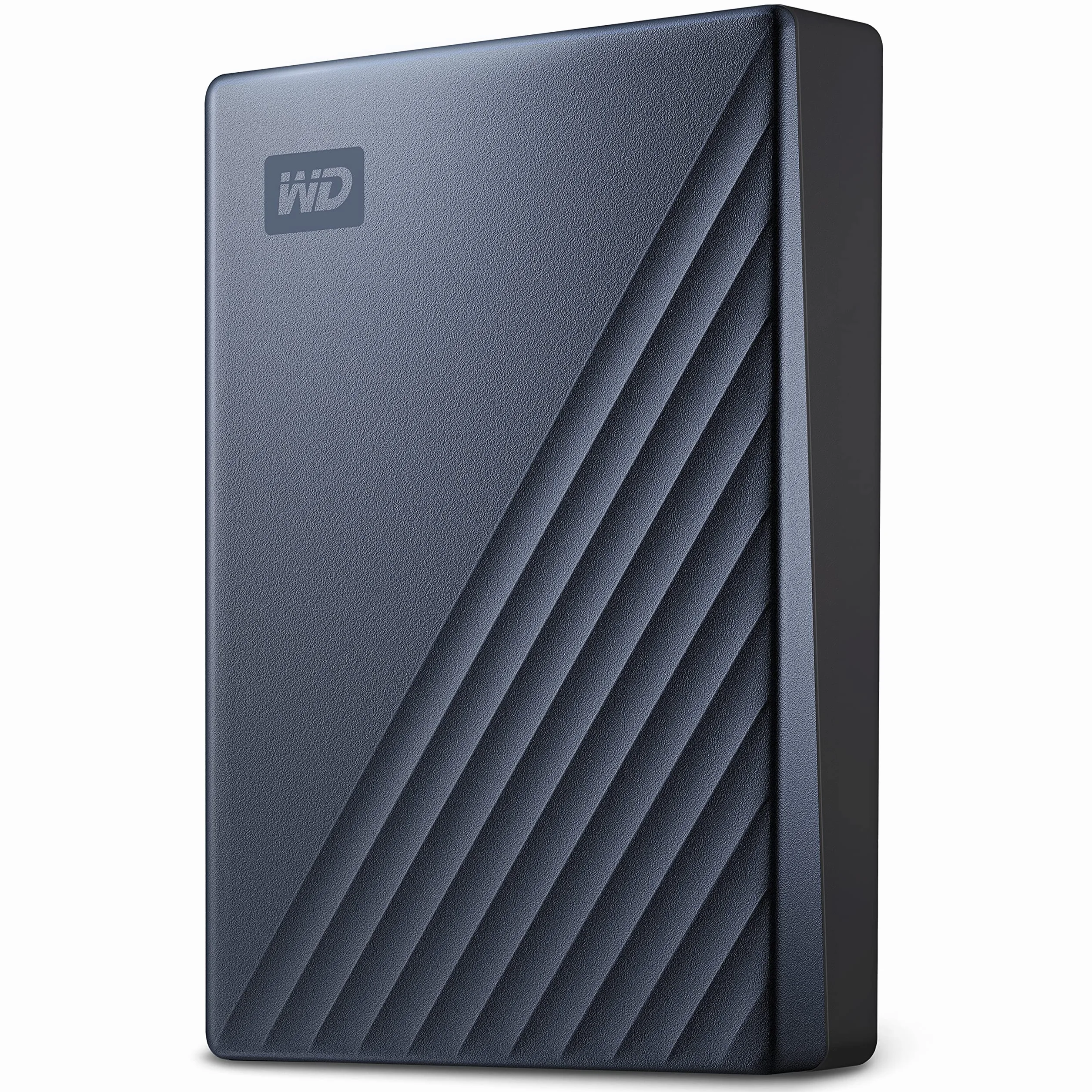 WD My Passport Ultra externe Festplatte 5 TB (mobiler Speicher, Metallgehäuse, herunterladbare Software, automatische Backups, Passwortschutz) Blau - auch kompatibel mit PC, Xbox, PS4 und PS5